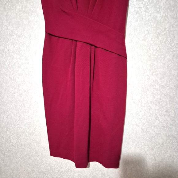 EMPORIO ARMANI  Red Ruched Wrap Midi Dress..SIZE:40 - Picture 3 of 16